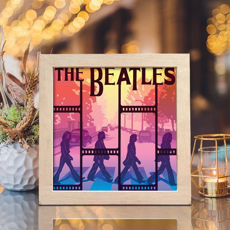The Beatles Walking in the Abbey Road 1 – Paper Cut Light Box File - Cricut File - 20x20cm - LightBoxGoodMan - LightboxGoodman