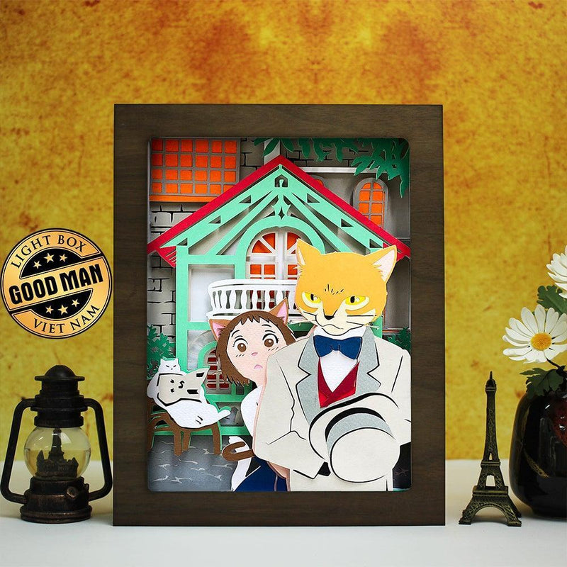 The Cat Returns - Colored Paper Cut Light Box File - Cricut File - 20x26cm - LightBoxGoodMan - LightboxGoodman