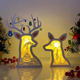 The Grinch - Paper Cut Deer Couple Light Box File - Cricut File - 10,4x7 inches - LightBoxGoodMan
