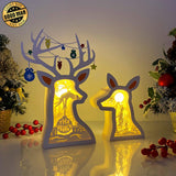 The Grinch - Paper Cut Deer Couple Light Box File - Cricut File - 10,4x7 inches - LightBoxGoodMan - LightboxGoodman