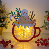 The Grinch - Paper Cut Hot Cocoa Light Box File - Snowman Motif - Cricut File - 8x7,8 inches - LightBoxGoodMan