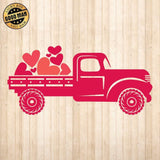 The Red Truck Valentines Edition - Cricut File - Svg, Png, Dxf, Eps - LightBoxGoodMan - LightboxGoodman