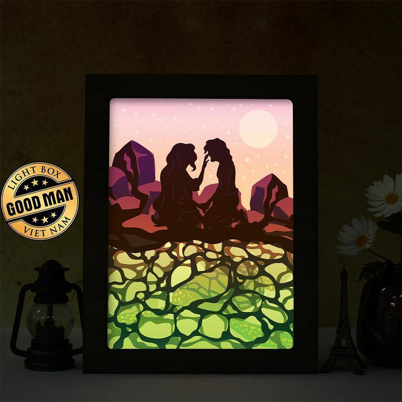 The Red Turtle – Paper Cut Light Box File - Cricut File - 20x26cm - LightBoxGoodMan - LightboxGoodman