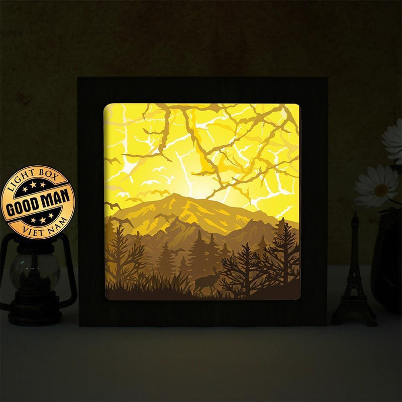 Thunder – Paper Cut Light Box File - Cricut File - 8x8 inches - LightBoxGoodMan - LightboxGoodman