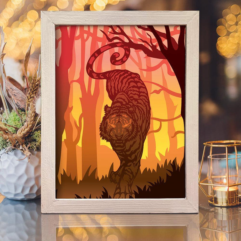 Tiger 2 – Paper Cut Light Box File - Cricut File - 8x10 inches - LightBoxGoodMan - LightboxGoodman