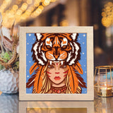 Tiger Girl – Paper Cut Light Box File - Cricut File - 20x20cm - LightBoxGoodMan