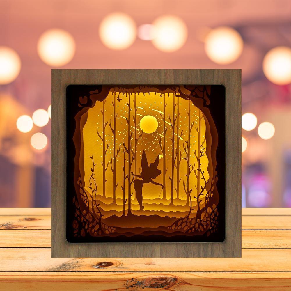 Tinker Bell 2 Square - Paper Cutting Light Box - LightBoxGoodman - LightboxGoodman