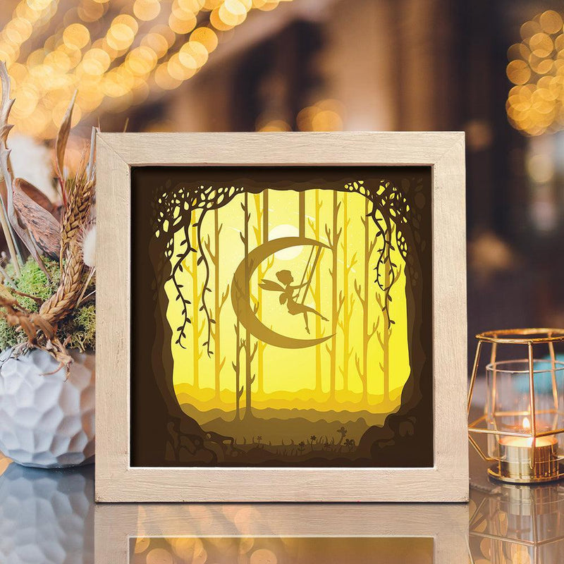 Tinker Bell 3 Square – Paper Cut Light Box File - Cricut File - 20x20cm - LightBoxGoodMan - LightboxGoodman