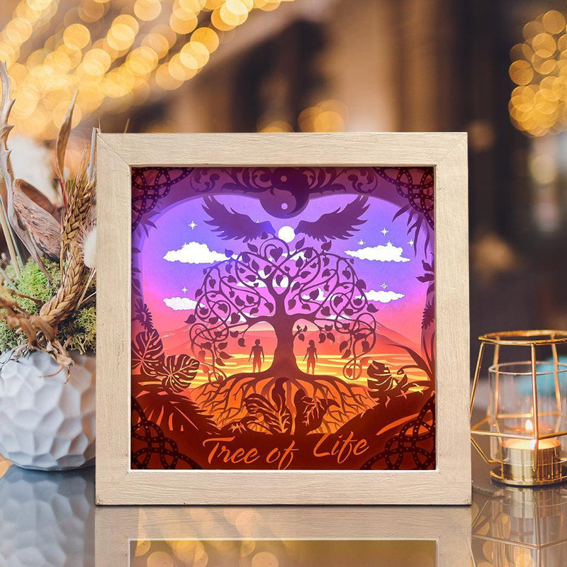 Tree Of Life Square – Paper Cut Light Box File - Cricut File - 20x20cm - LightBoxGoodMan - LightboxGoodman