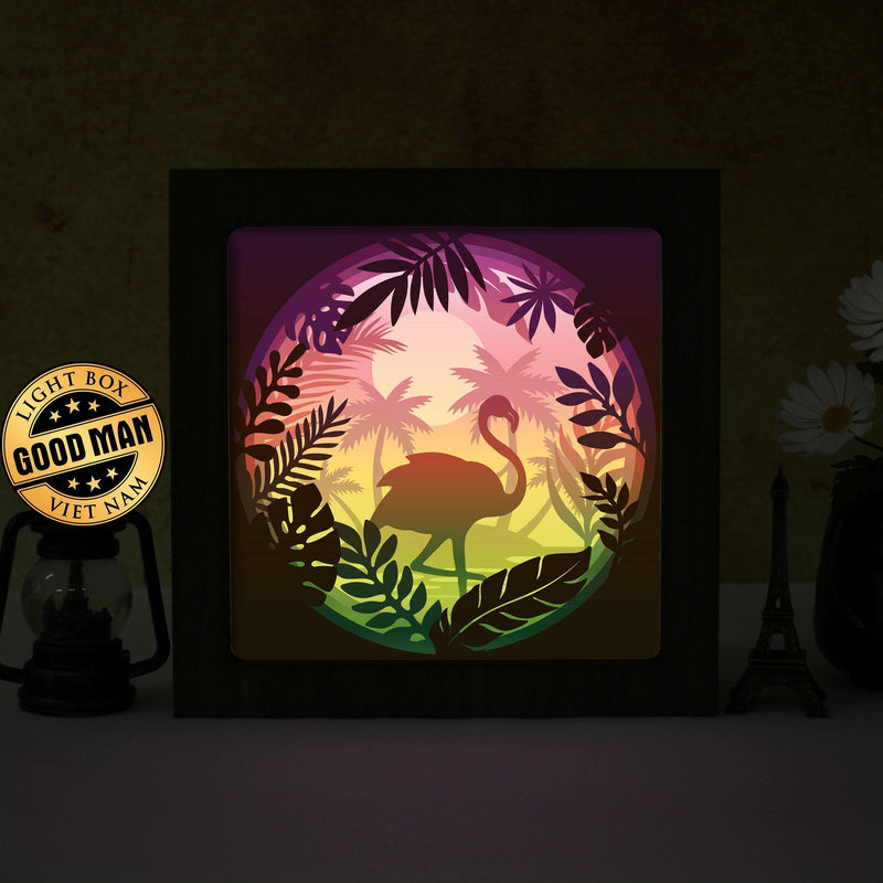 Tropical – Paper Cut Light Box File - Cricut File - 8x8 inches - LightBoxGoodMan - LightboxGoodman