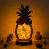 Tropical Parrot 3 - Paper Cut Pineapple Light Box File - Cricut File - 14,3x28,7cm - LightBoxGoodMan