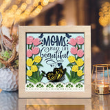 Tulips For Mother  – Paper Cut Light Box File - Cricut File - 8x8 inches - LightBoxGoodMan