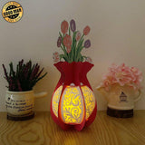 Tulips Vase - 3D Flower Vase Lantern File - 9.6x6" - Cricut File - LightBoxGoodMan - LightboxGoodman