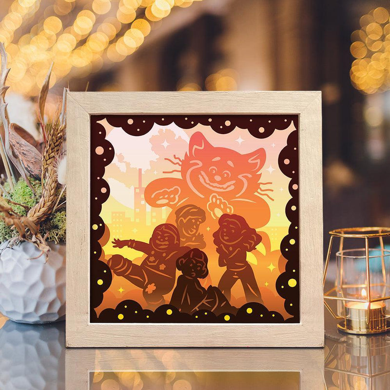 Turning Red - Paper Cut Light Box File - Cricut File - 8x8 inches - LightBoxGoodMan - LightboxGoodman