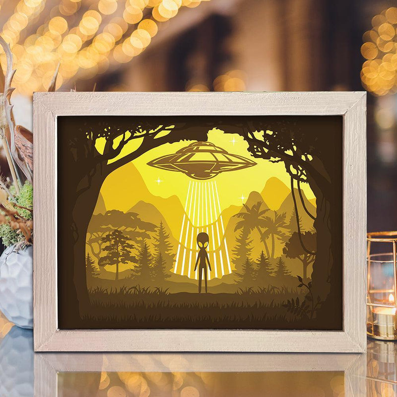 UFO 1 – Paper Cut Light Box File - Cricut File - 20x26cm - LightBoxGoodMan - LightboxGoodman