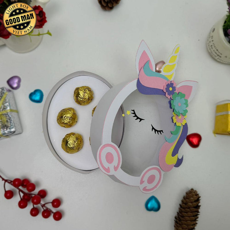 Unicorn 2 - Easter Candy Box Paper Cutting File - 7.4x4.9" - Cricut File - LightBoxGoodMan - LightboxGoodman