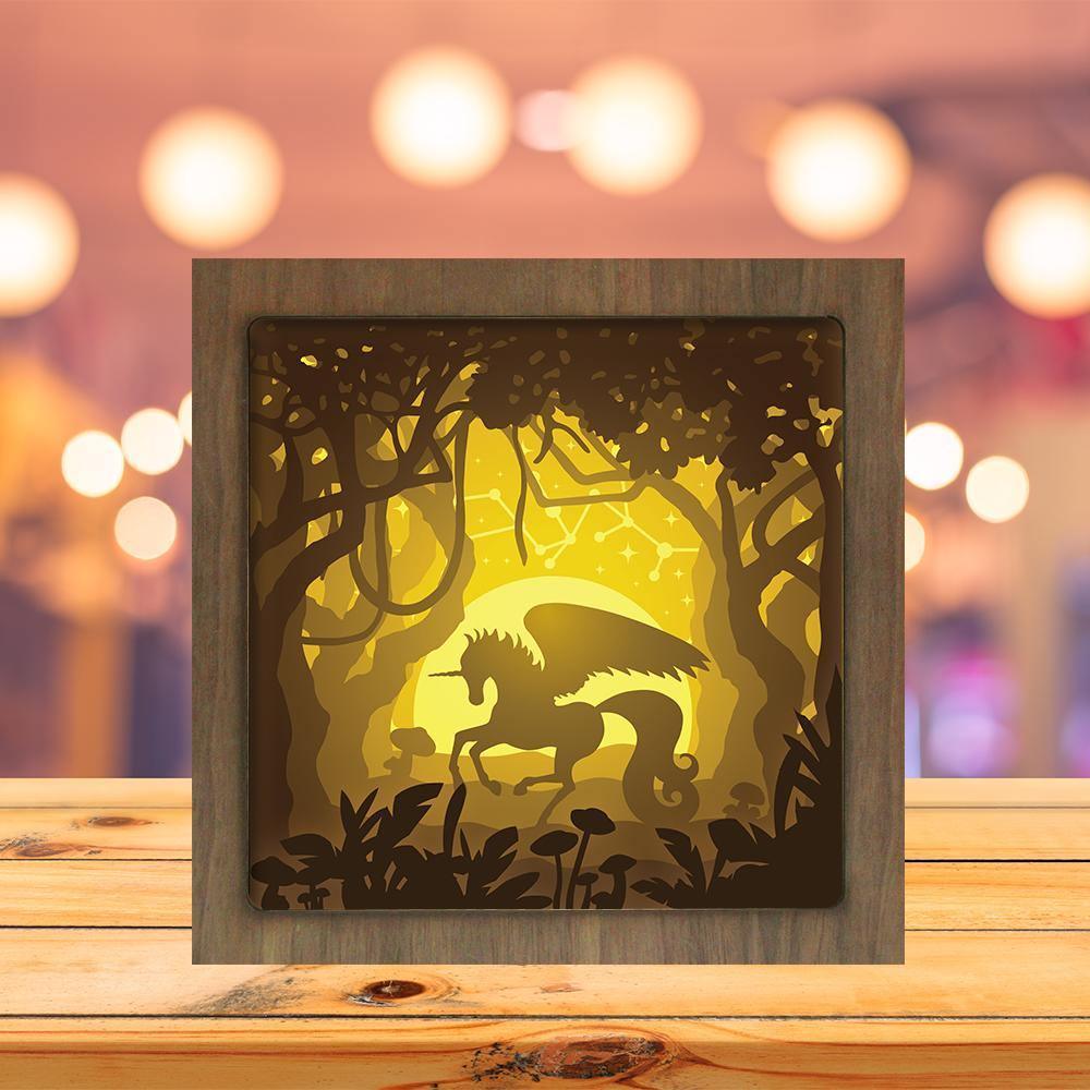 Unicorn In The Forest - Paper Cutting Light Box - LightBoxGoodman - LightboxGoodman