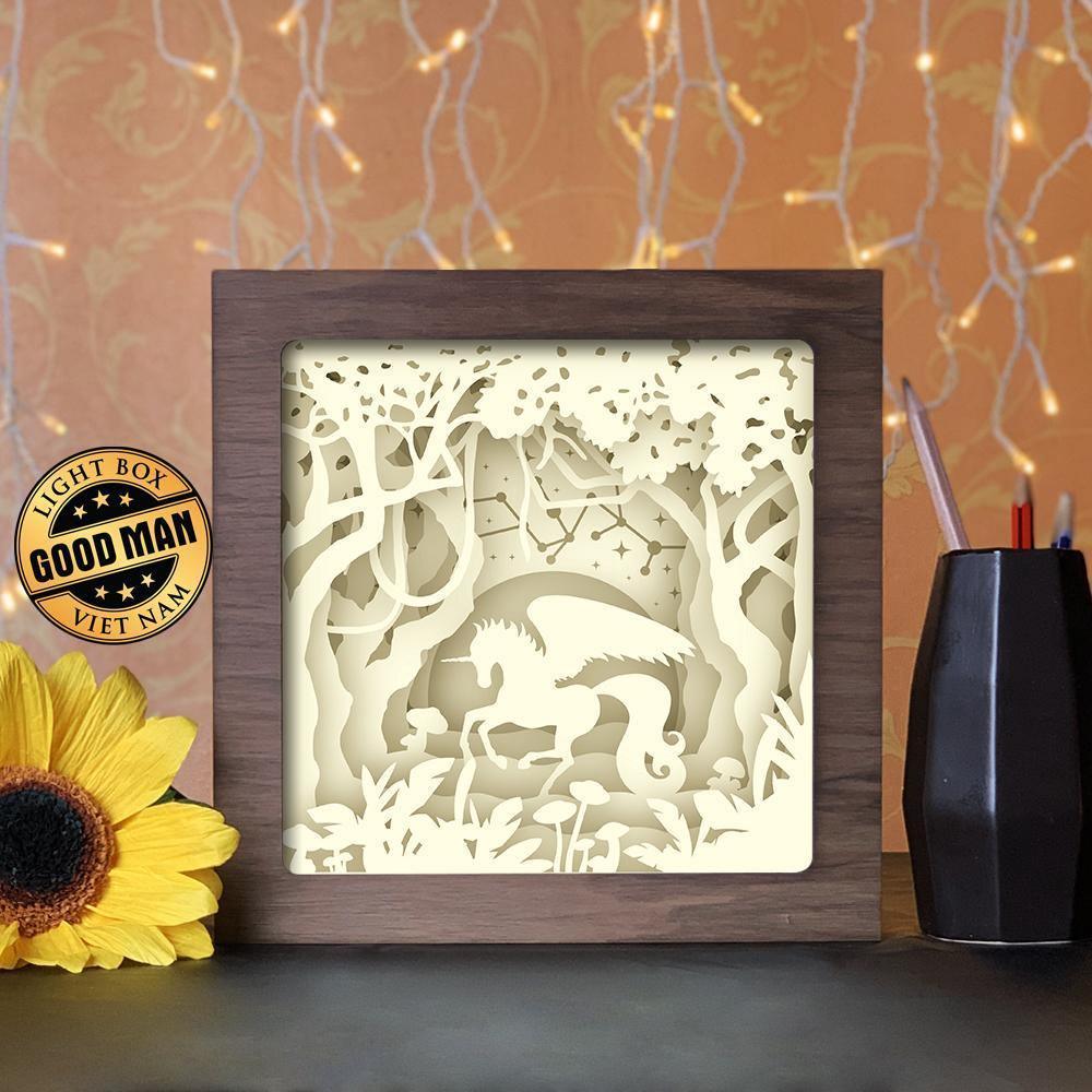 Unicorn In The Forest - Paper Cutting Light Box - LightBoxGoodman - LightboxGoodman