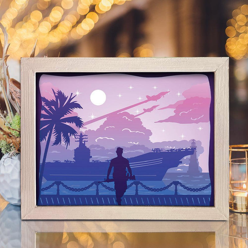 US Aircraft Carrier 1 – Paper Cut Light Box File - Cricut File - 20x26cm - LightBoxGoodMan - LightboxGoodman