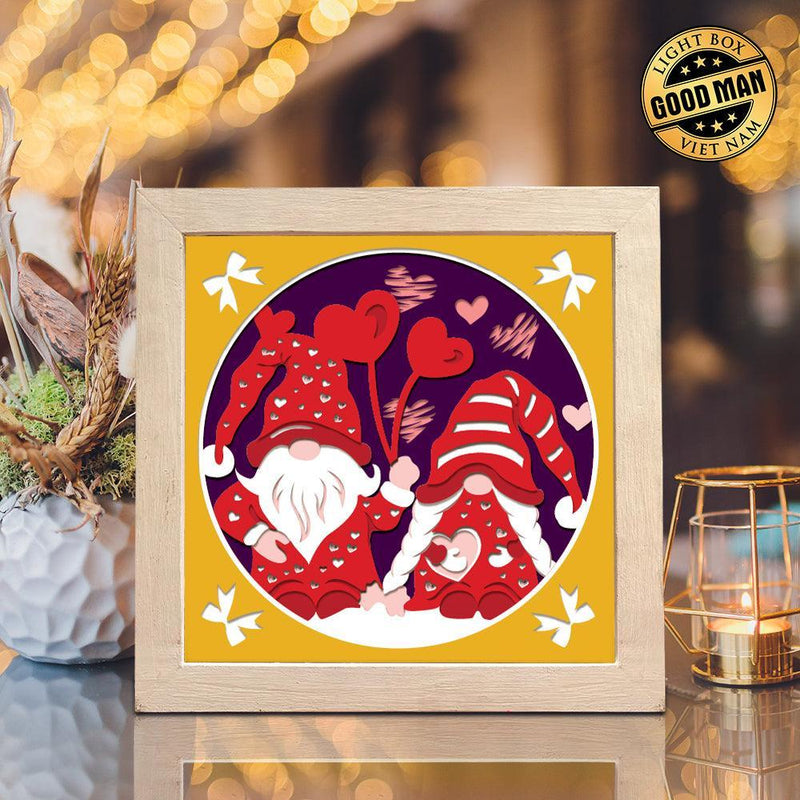Valentine's Day Gnome – Paper Cut Light Box File - Cricut File - 8x8 Inches - LightBoxGoodMan - LightboxGoodman