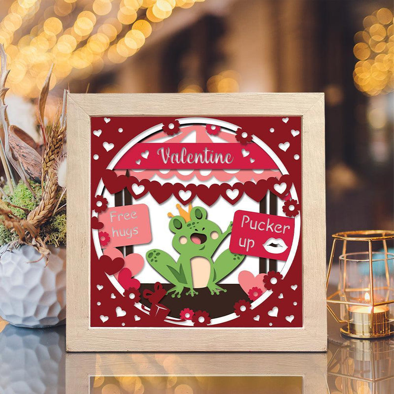 Valentine's Frog Prince – Paper Cut Light Box File - Cricut File - 8x8 Inches - LightBoxGoodMan - LightboxGoodman