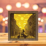 Vespa Girl Square - Paper Cutting Light Box - LightBoxGoodman - LightboxGoodman