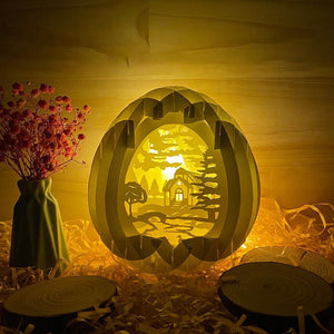 Village - Easter Egg 3D Pop-up File - Cricut File - 5.8x4.8" - LightBoxGoodMan - LightboxGoodman