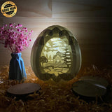 Village - Easter Egg 3D Pop-up File - Cricut File - 5.8x4.8" - LightBoxGoodMan - LightboxGoodman