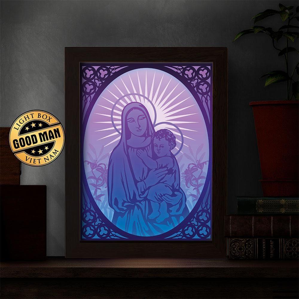 Virgin Mary 1 – Paper Cut Light Box File - Cricut File - 20x26cm - LightBoxGoodMan - LightboxGoodman