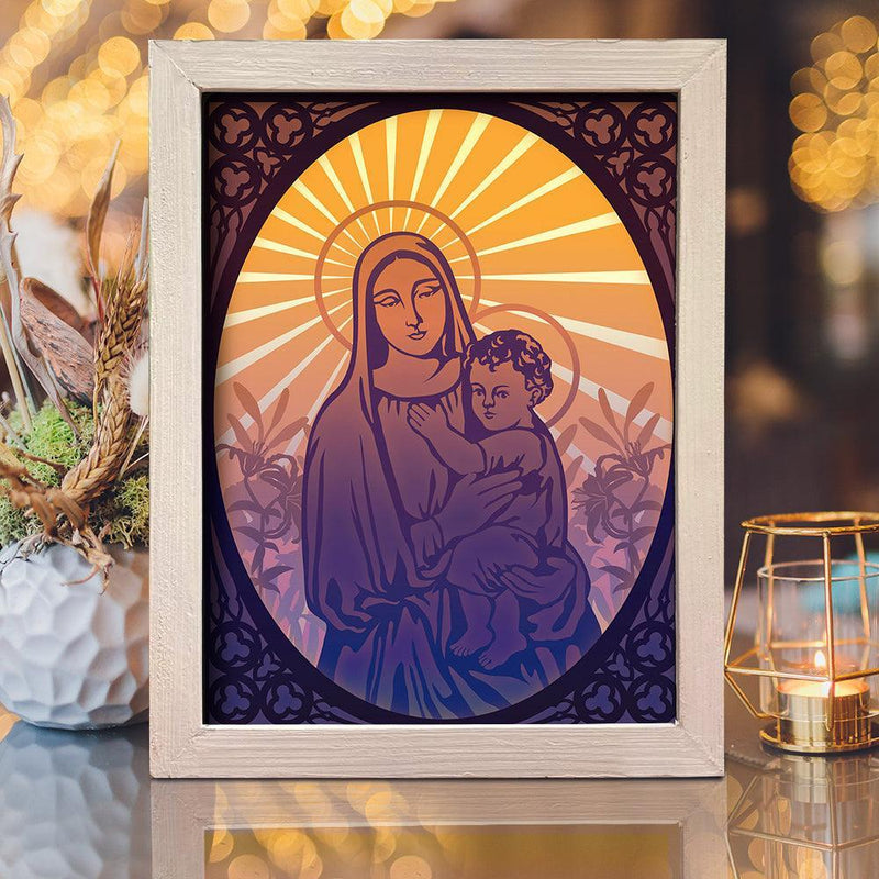 Virgin Mary 2 – Paper Cut Light Box File - Cricut File - 20x26cm - LightBoxGoodMan - LightboxGoodman