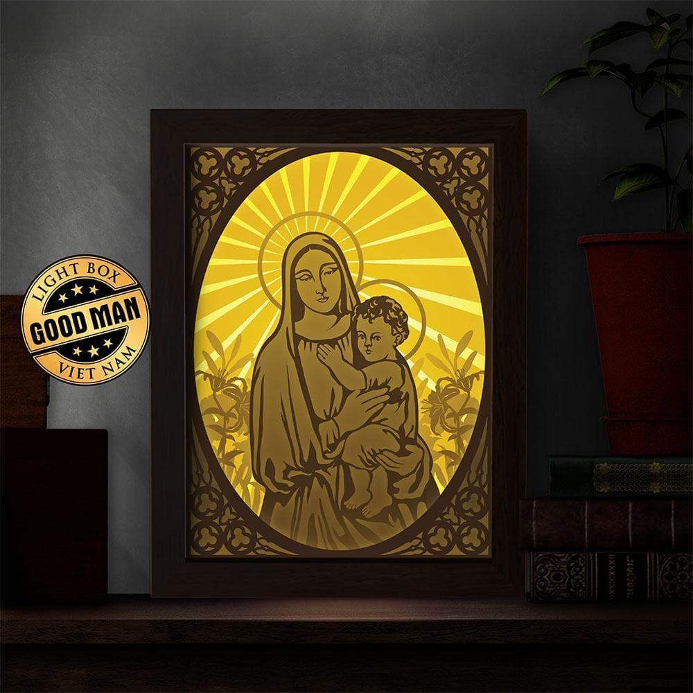 Virgin Mary 2 – Paper Cut Light Box File - Cricut File - 20x26cm - LightBoxGoodMan - LightboxGoodman