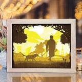 Walking With Dog 1 - Paper Cut Light Box File - Cricut File - 8x10 Inches - LightBoxGoodMan - LightboxGoodman