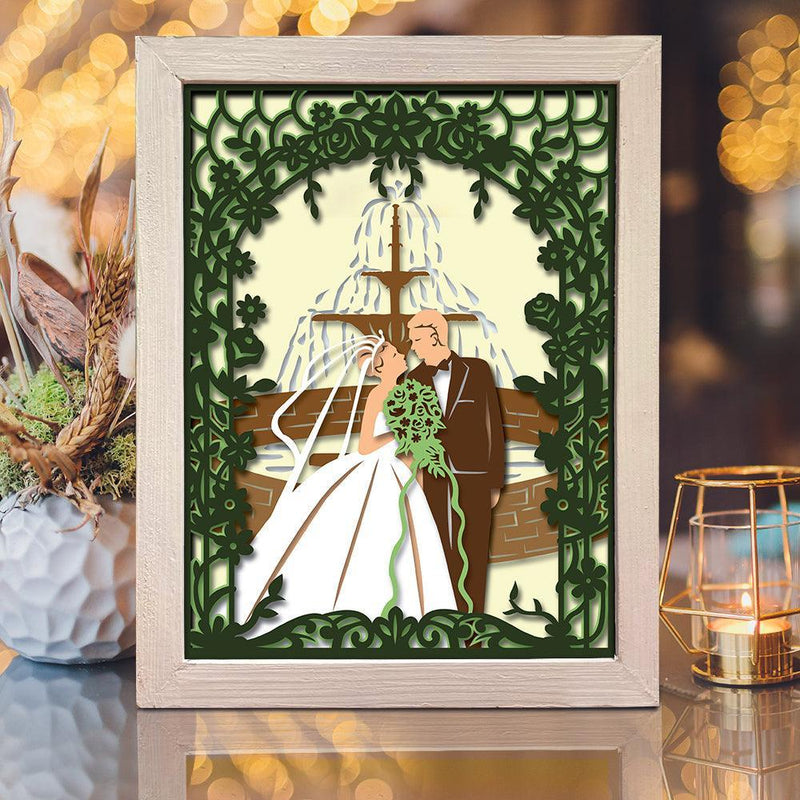 Wedding 4 – Paper Cut Light Box File - Cricut File - 8x10 inches - LightBoxGoodMan - LightboxGoodman