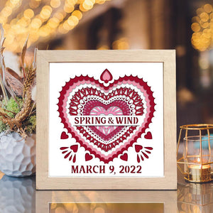 Wedding Anniversary 2 – Personalized Papercut Lightbox File - 8x8" - Cricut File - LightBoxGoodMan - LightboxGoodman