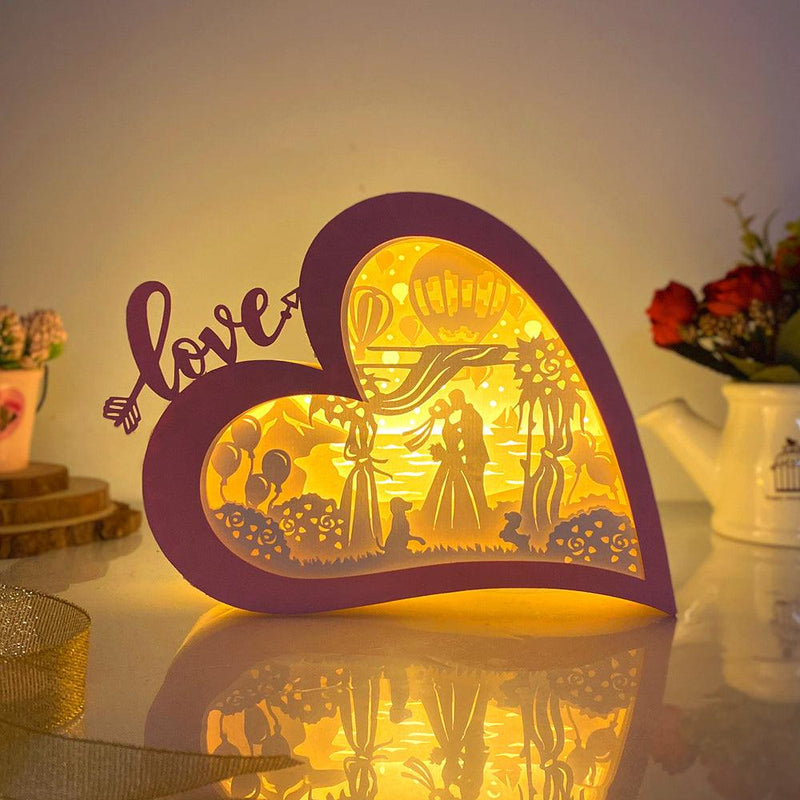 Wedding - Love Heart Papercut Lightbox File - 5,6x7,5" - Cricut File - LightBoxGoodMan - LightboxGoodman
