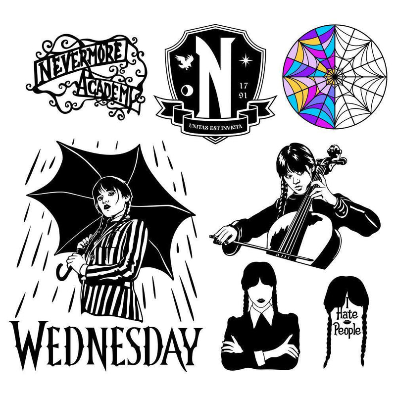 Wednesday Addams - Cricut File - Svg, Png, Dxf, Eps - LightBoxGoodMan - LightboxGoodman