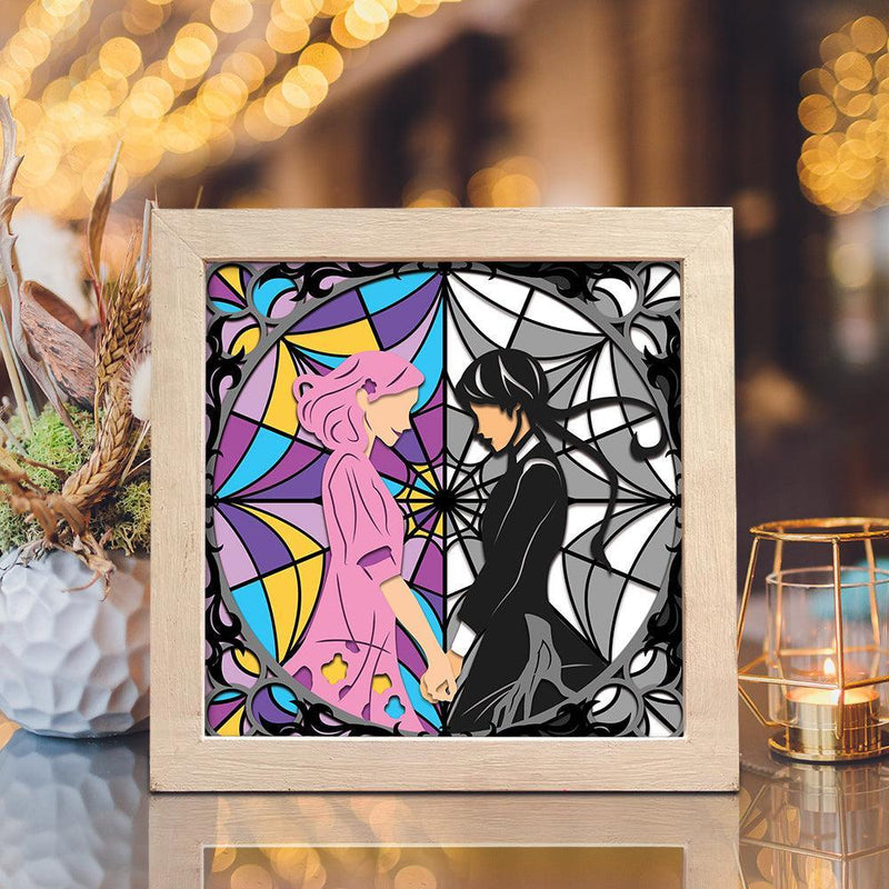 Wednesday And Enid - Paper Cut Light Box File - Cricut File - 20x20cm - LightBoxGoodMan - LightboxGoodman