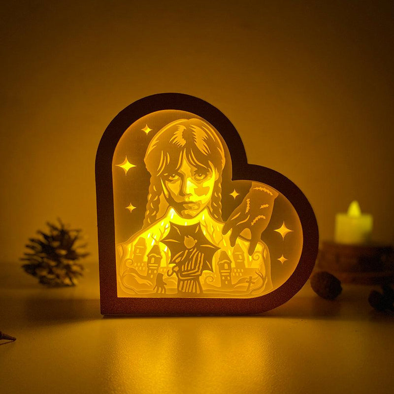 Wednesday - Heart Papercut Lightbox File - 6,2x6,4" - Cricut File - LightBoxGoodMan - LightboxGoodman