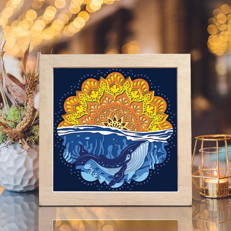 Whale Mandala – Paper Cut Light Box File - Cricut File - 8x8 inches - LightBoxGoodMan - LightboxGoodman