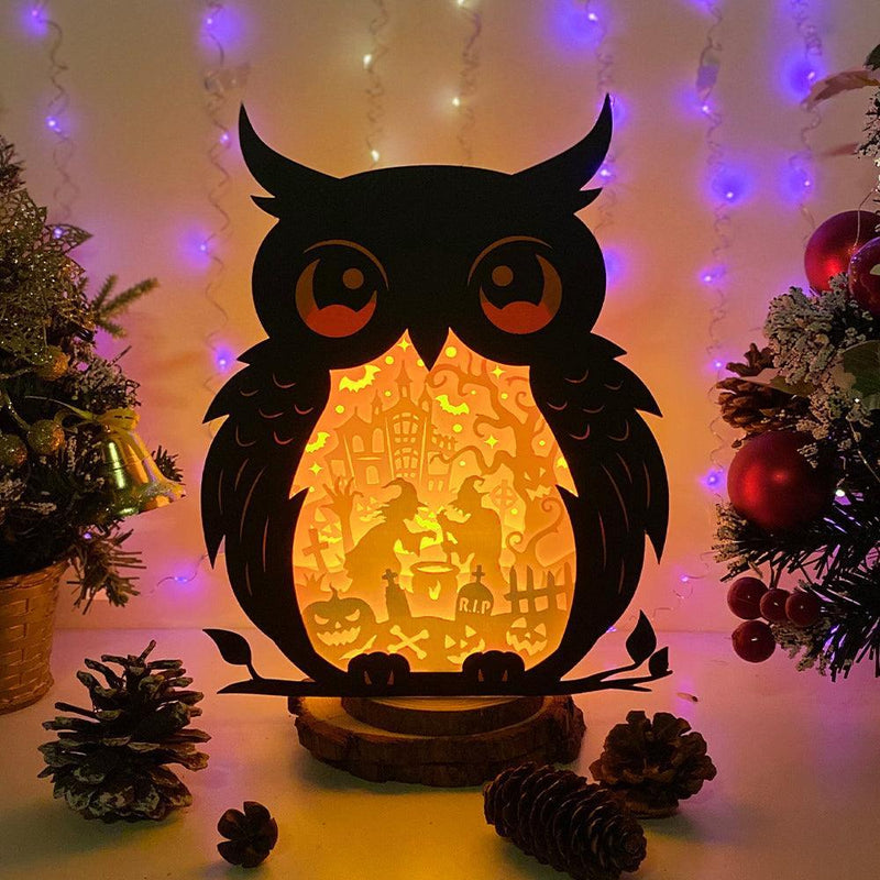 Witch 2 - Paper Cut Owl Light Box File - Cricut File - 25x20 cm - LightBoxGoodMan - LightboxGoodman