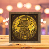 Witch Cat 2- Paper Cutting Light Box - LightBoxGoodman