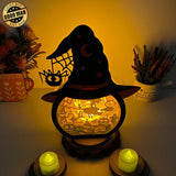 Witch Moon - Paper Cut Witch Hat Light Box File - Cricut File - 18x23 cm - LightBoxGoodMan - LightboxGoodman