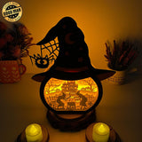 Witch - Paper Cut Witch Hat Light Box File - Cricut File - 18x23 cm - LightBoxGoodMan - LightboxGoodman
