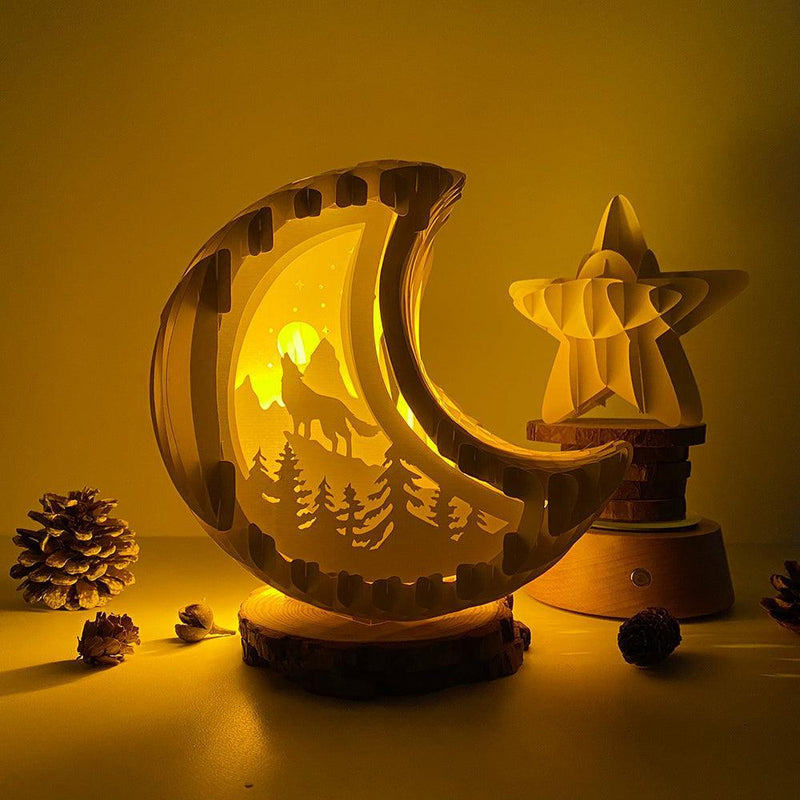 Wolf 2 - Moon Pop-Up File - Cricut File - LightBoxGoodMan - LightboxGoodman