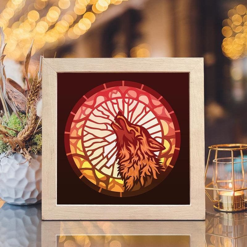 Wolf 2 – Paper Cut Light Box File - Cricut File - 8x8 inches - LightBoxGoodMan - LightboxGoodman