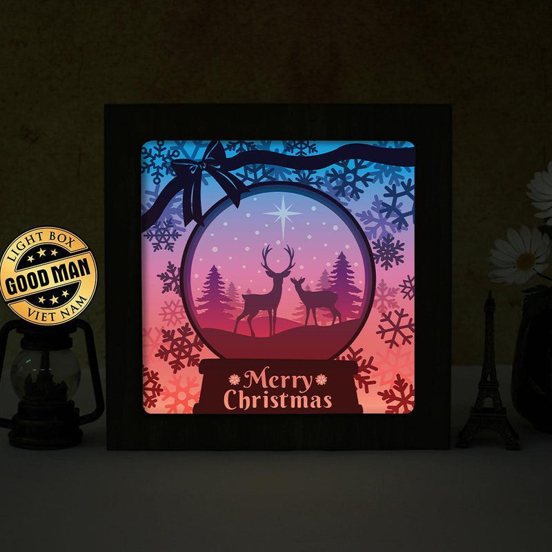 Xmas 15 Square – Paper Cut Light Box File - Cricut File - 20x20cm - LightBoxGoodMan - LightboxGoodman