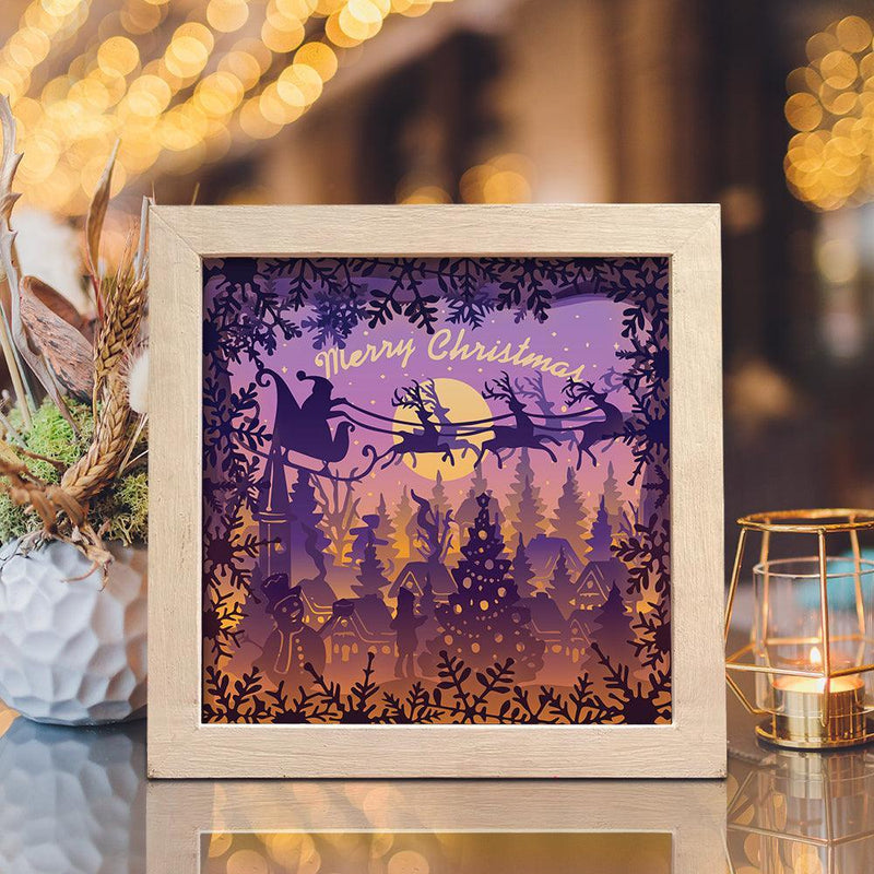 Xmas 16 Square – Paper Cut Light Box File - Cricut File - 20x20cm - LightBoxGoodMan - LightboxGoodman