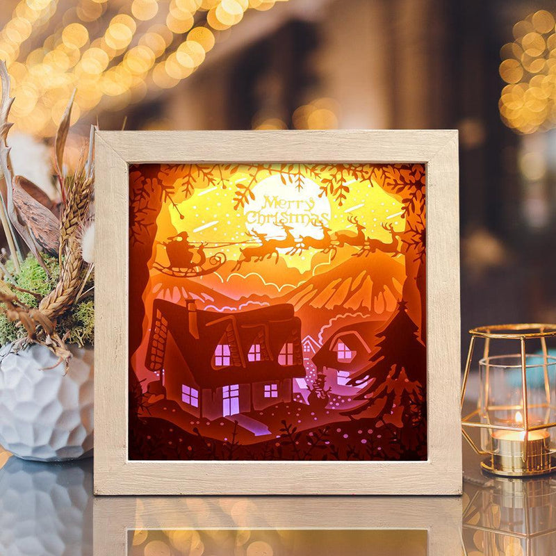 Xmas 6 Square – Paper Cut Light Box File - Cricut File - 20x20cm - LightBoxGoodMan - LightboxGoodman