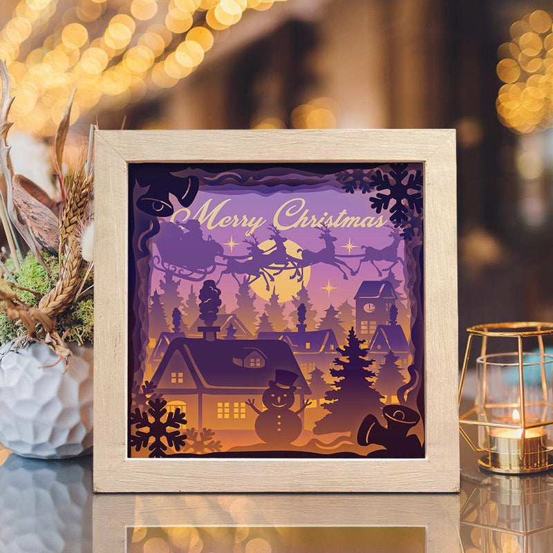 Xmas 9 Square – Paper Cut Light Box File - Cricut File - 20x20cm - LightBoxGoodMan - LightboxGoodman