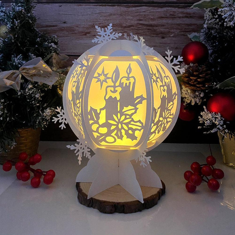 Xmas Candles - Snowball Lantern File - Cricut File - LightBoxGoodMan - LightboxGoodman